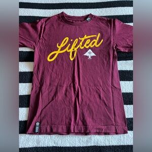 burgundy lrg script tee